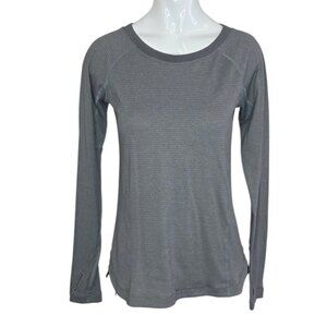 Lululemon Long Sleeve Shirt, Thumbholes, Pleated Back, Grey
